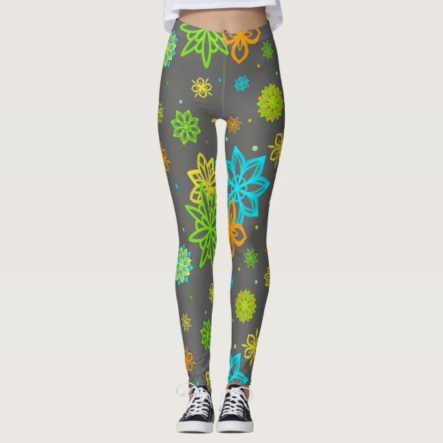 Flores de feltro - Leggings de padrão (Frente)