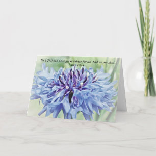 Flores de Flor Azul-Salmo Cartão Nota Flor