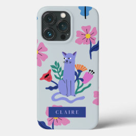 Flores de Gato e Matisse Azul Personalizáveis Russ