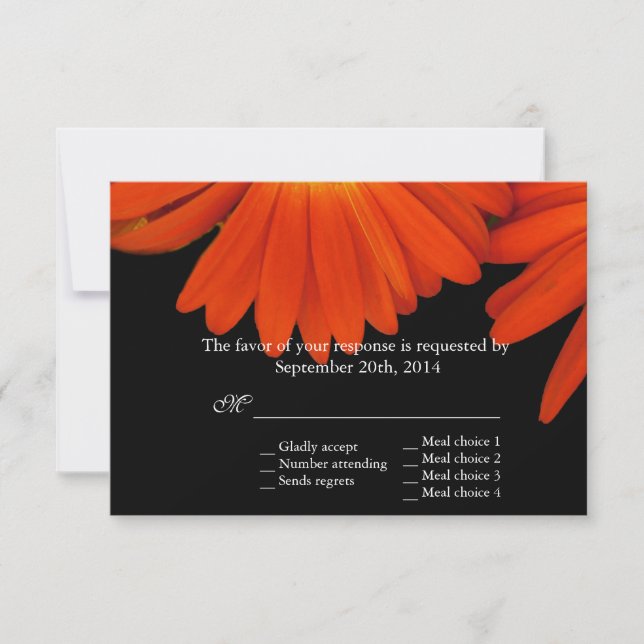 flores de gerbera laranja elegante RSVP (Frente)