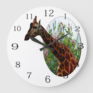 Flores De Girafa E Hibisco, Relógio De Parede