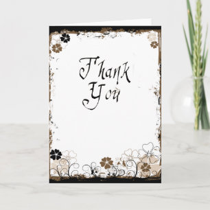 Flores De Grelha Cartões de agradecimentos Sepia B