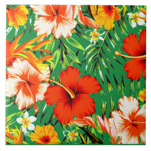 Flores de hibisco tropical verdes