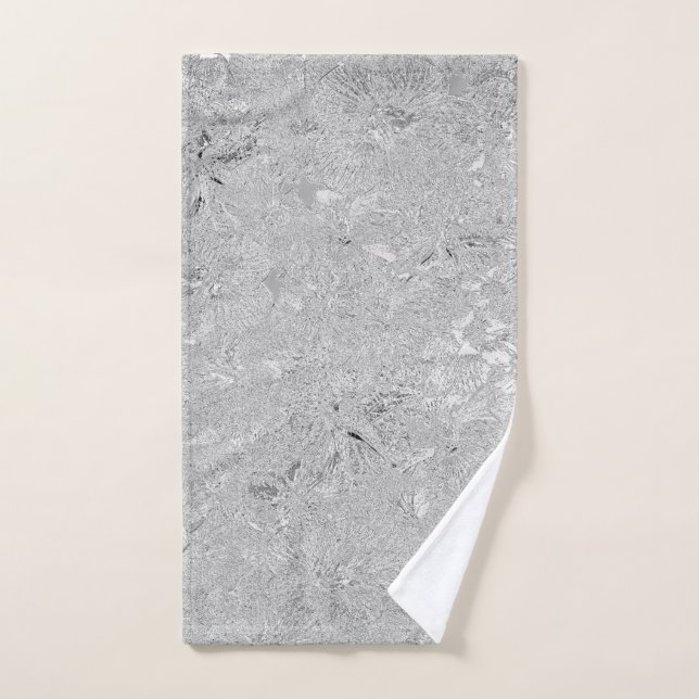 Flores De Hibiscus Enchidas De Prata, Toalha De Mã (Toalha de mão)