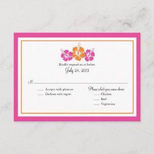 Flores de Hibiscus Rosa Laranja e Fuchsia RSVP
