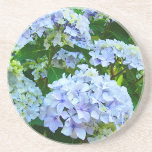 Flores de Hortênsia Azul porta-copos de arenito