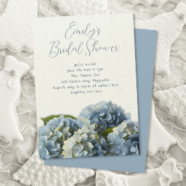Flores de Hydrangea Azul Chá de Borda Convite
