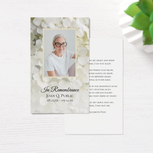 Flores de Hydrangea Brancas Oração Memorial Funera (Mesa)