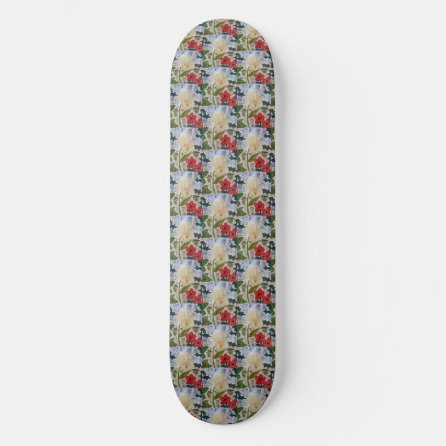 Flores de inverno e skate Holly (Frente)