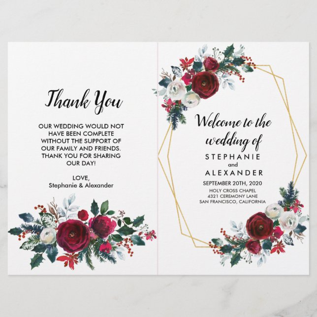 Flores de inverno geométricas Douradas da Frame Bu (Frente)