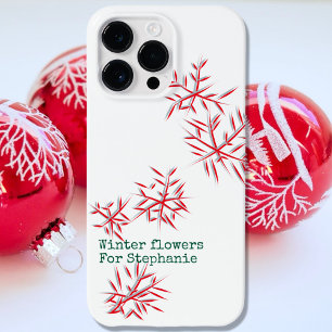 Flores de inverno vermelho branco festivo moderno