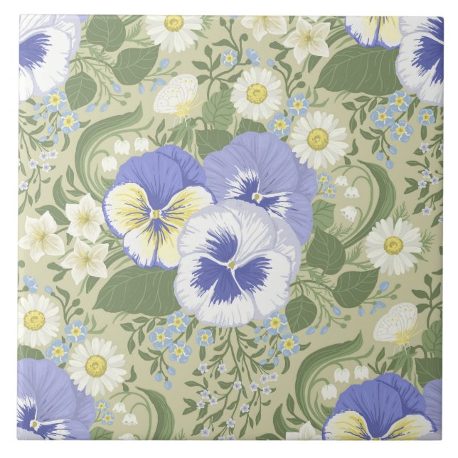 Flores de Jardim de Primavera em sage (Frente)