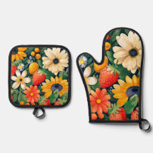 Flores de Jardim de Verão Padrão de Morango