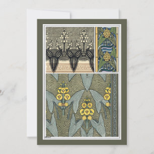 Flores de Jardim em Arte Nova Antiga com Motivos d