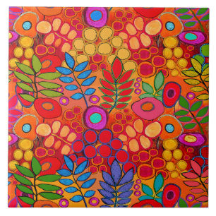Flores de Jardim Ensolarado - Vermelho Amarelo Lar