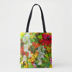 Flores de Jardim Floral Coloridas Abstrato Tote Ba