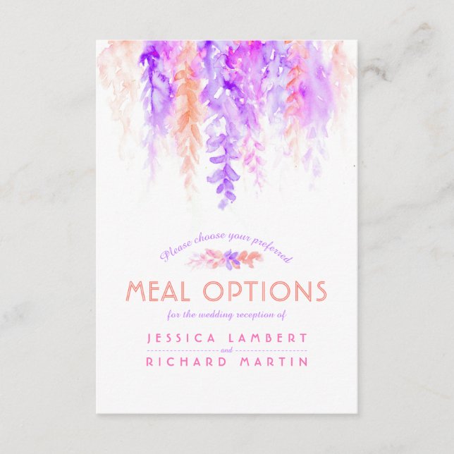 Flores de laranja púrpura flores farinha cartão (Frente)