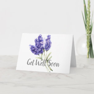 Flores De Lavanda De Aquarela Recebem Cartão Em Br