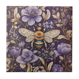 Flores de Lavanda Vintage Bumble Bee Purple Nature