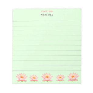 Flores de Lótus em Bloco de Notas Ligeiramente Ver