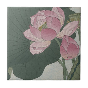 Flores de Lótus em Flor por Ohara Koson