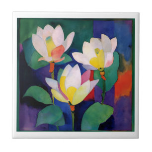 Flores de Lotus Vibrantes - Arte de Parede de Aqua