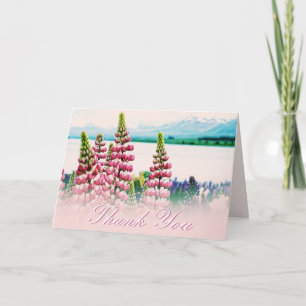 Flores De Lupins Obrigado, Cartões De Natureza Par
