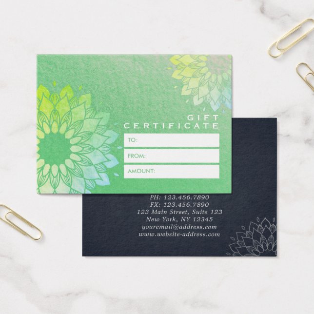 Flores de Mandala Douradas do Certificado de Prese (Escritótio)