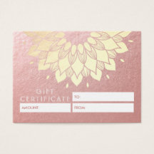 Flores de Mandala Douradas do Certificado de Prese