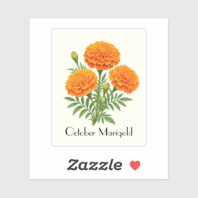 Flores de Marigold de Outubro Adesivo (Folha)