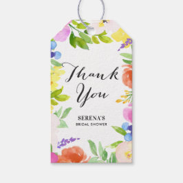 Flores de Mola de Aquarela Obrigado Etiqueta de Pr