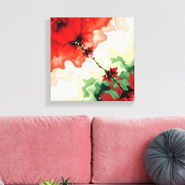 Flores de Natal Frequências Premium Canvas Envolvi (Insitu(Sala de estar))