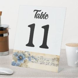 Flores de Notas de Música de Violão Azul