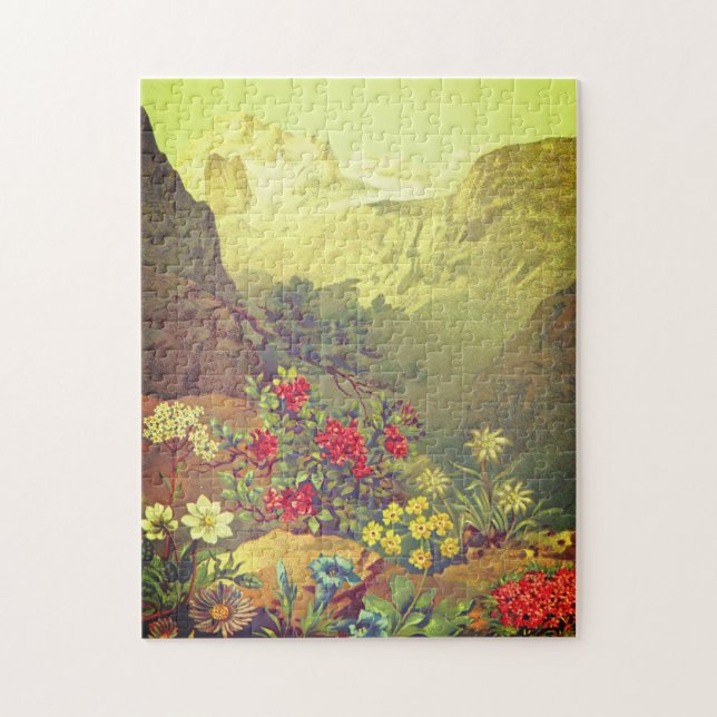 Flores de Olhar Vintage, Montanhas Quebra-cabeça (Vertical)