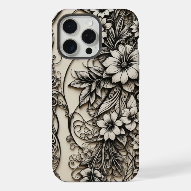 Flores de Ossos de Telefone Escrimshaw (Verso)