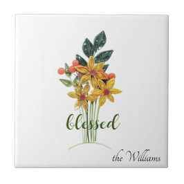 Flores de outono "abençoadas" Azulejo cerâmico