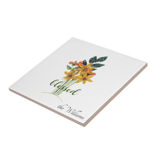 Flores de outono "abençoadas" Azulejo cerâmico