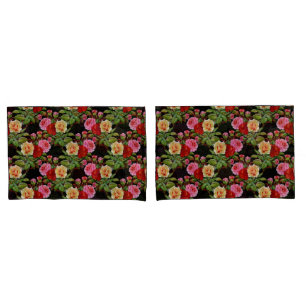 Flores de Padrão Floral Rosas Vermelho Cor-de-rosa