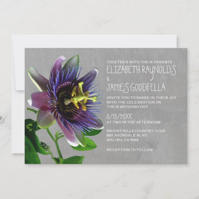 Flores de Paixão Convites de Casamento (Frente)