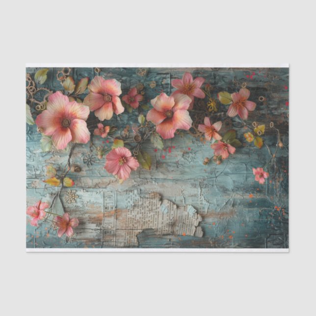 Flores de Papel Mídia Mista (Frente )