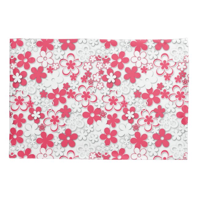 Flores de papel vermelho e branco (Verso)