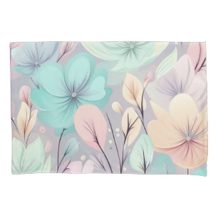 Flores de Pastel e Folhas em Fundo Roxo