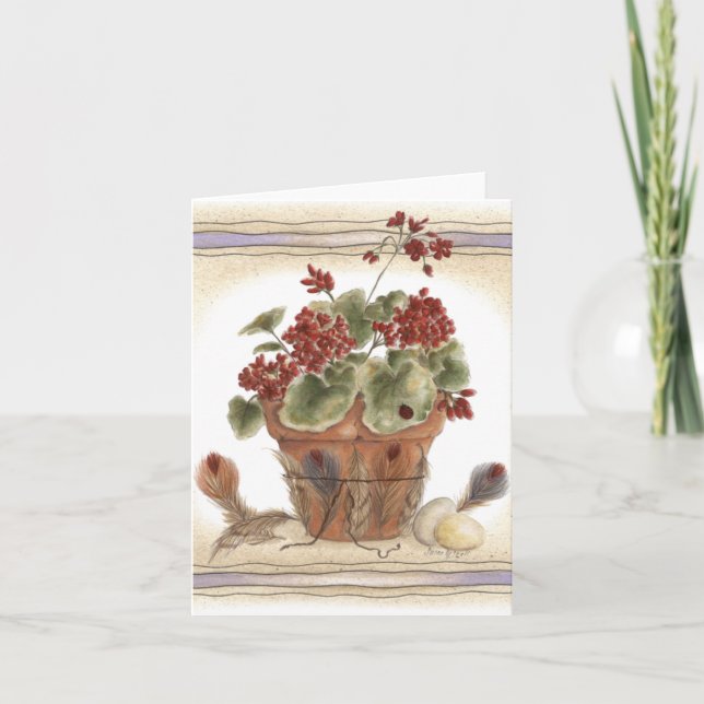 Flores de penas - Cartão de Nota (Frente)