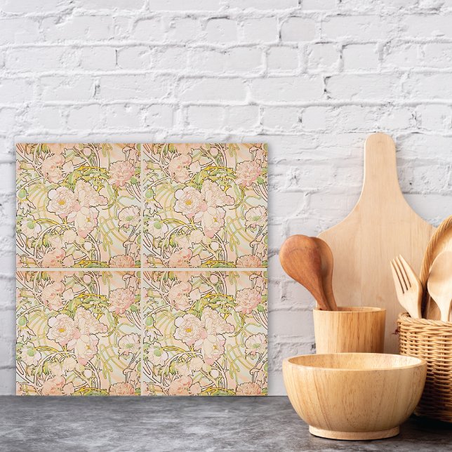 Flores De Pêonias Rosa Ligam Mucha (Criador carregado)