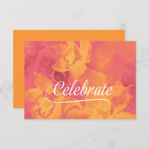 Flores de Placa RSVP Rosa e Laranja de Aquarela