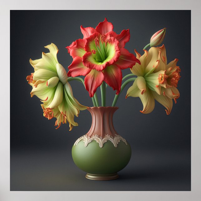 Flores de poster Amaryllis (Frente)