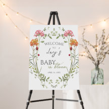 Flores de Prado Aquarela Boas-Vindas Baby Shower