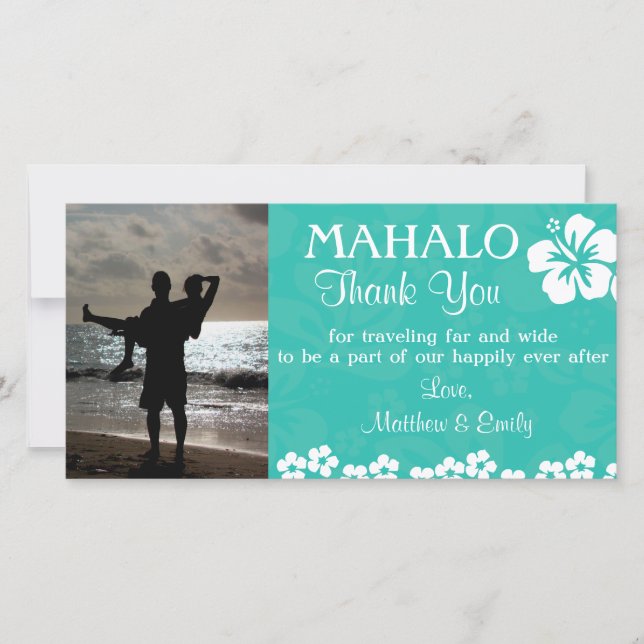 Flores De Praia Obrigado Cartão com fotos (Frente)