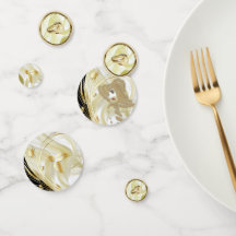 Flores de prata ou Abstrato Douradas em - Seda e A