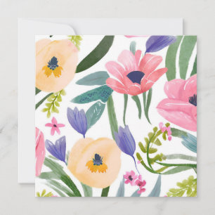 Flores de Primavera   Cartão de Aquarela Floral Pa